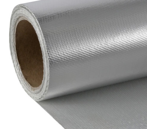 Good Quality Aluminum Foil Coated Cloth Laminated Roll Fireproof Fiberglass  Fabric